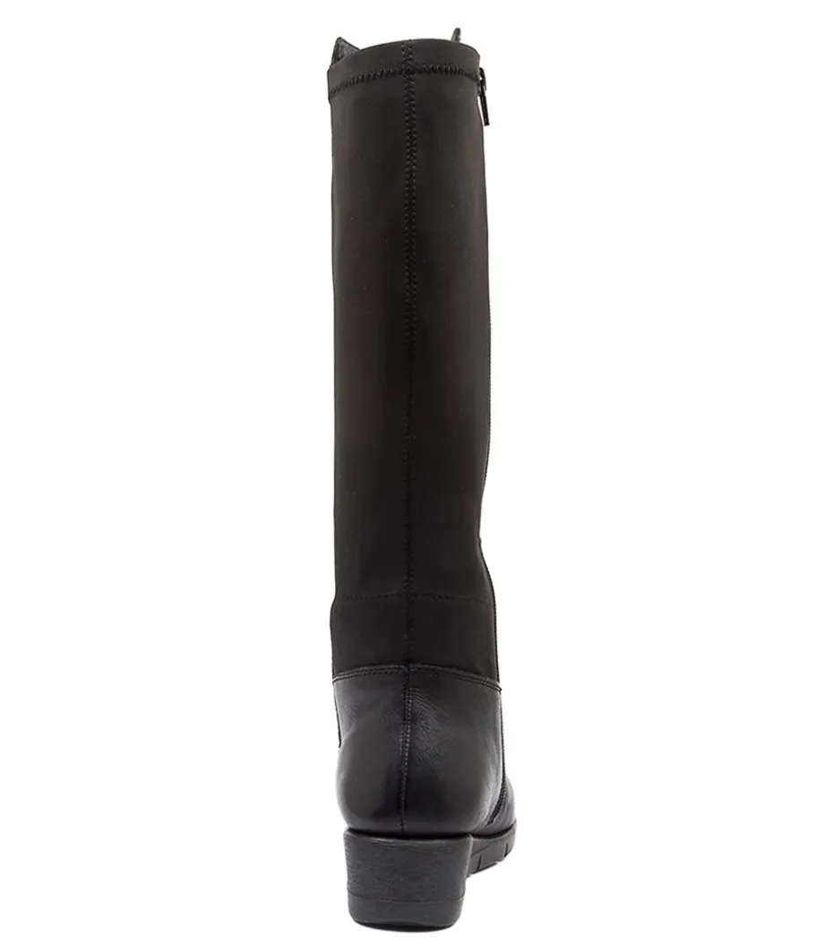 Marcelina Blk Leath-Lycra