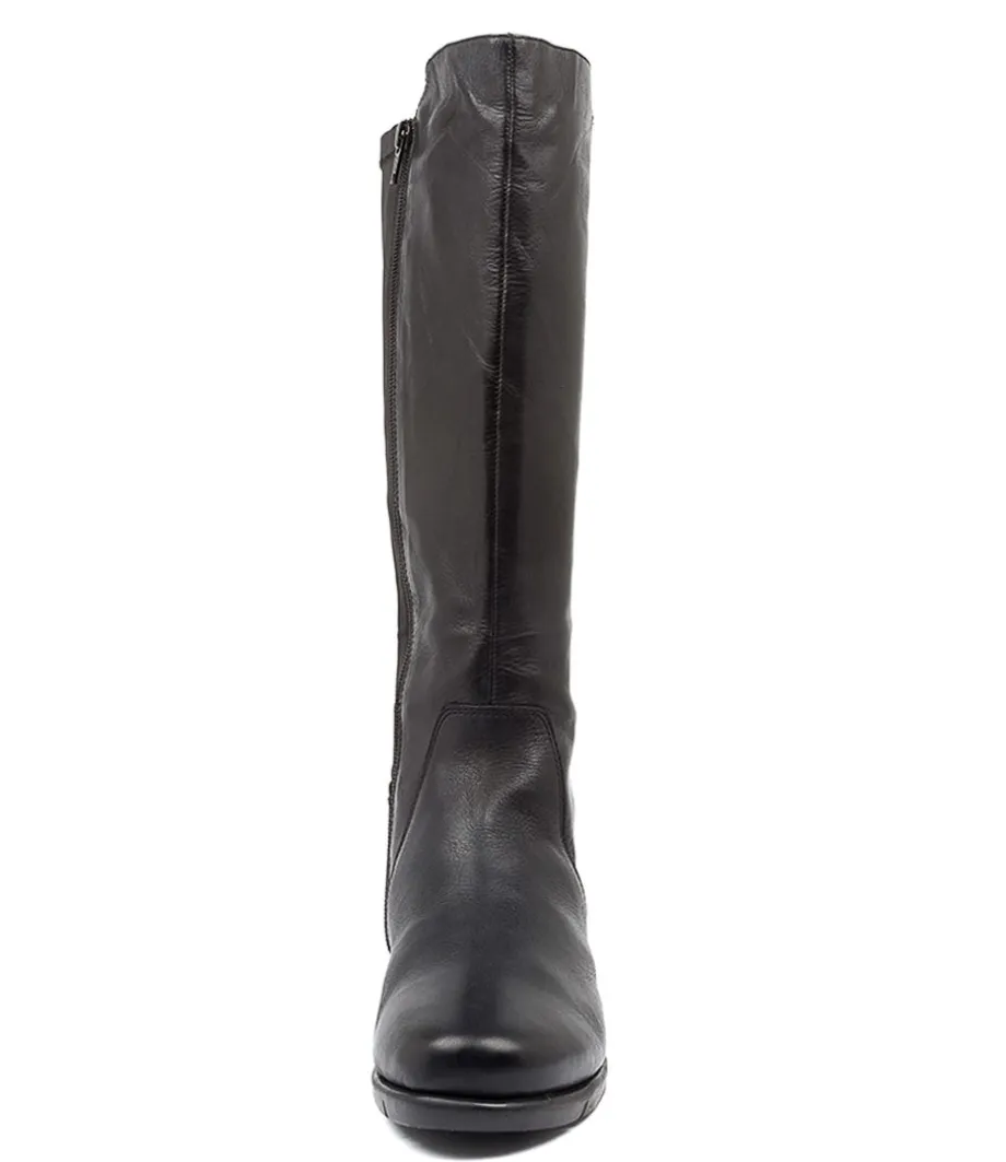 Marcelina Blk Leath-Lycra