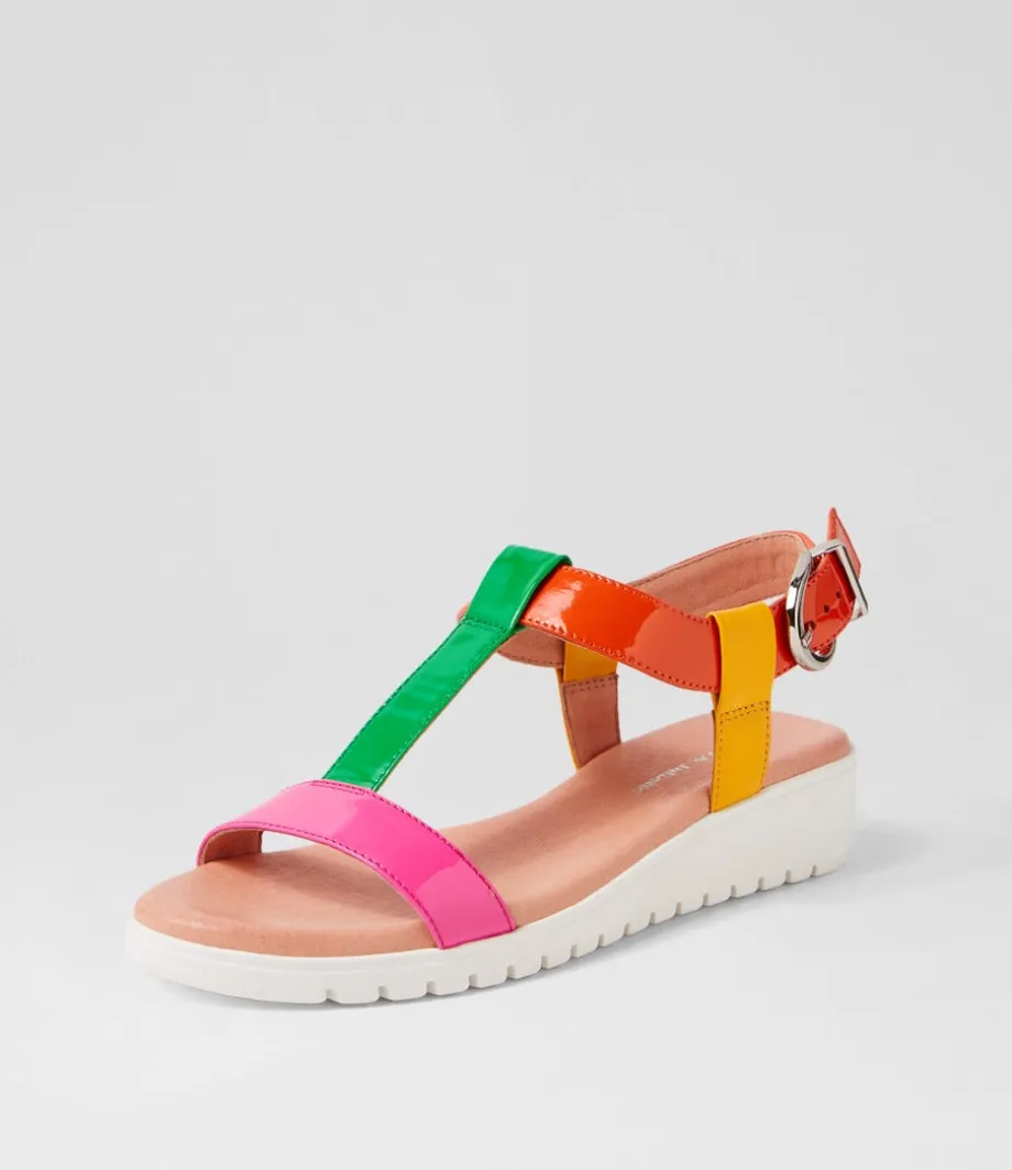 Marj Bright Patent Multi Sandals