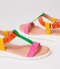Marj Bright Patent Multi Sandals