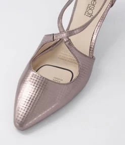 Marnee2 Gunmetal Snake Leather Heels