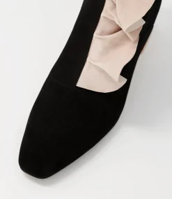 Marzia Black Nude Suede Ankle Boots