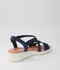 Matedy Navy Leather Sandals