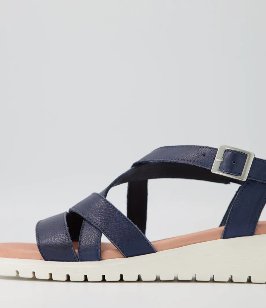 Matedy Navy Leather Sandals