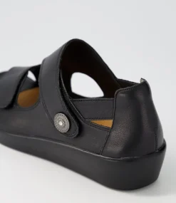 Matillda W Black Leather Sandals