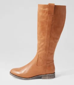 Matteat Tan Leather Knee High Boots