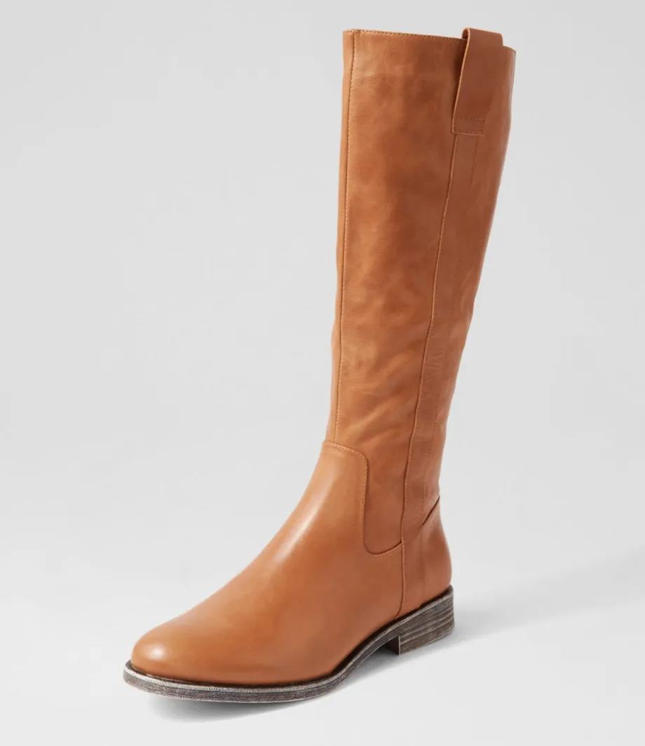 Matteat Tan Leather Knee High Boots