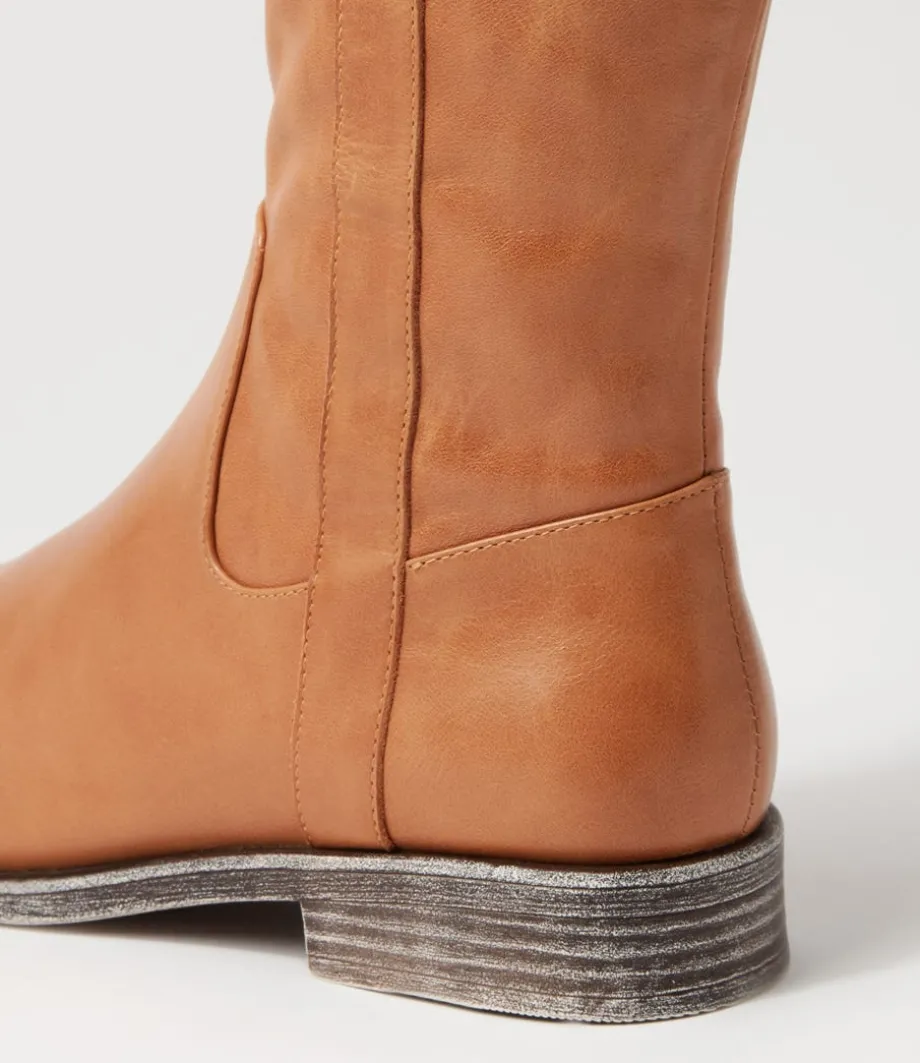Matteat Tan Leather Knee High Boots