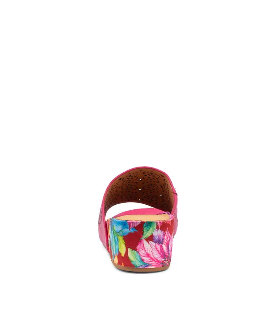 Mehmet W Fuchsia Leather Sandals
