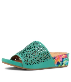 Mehmet W Light Emerald Leather Sandals