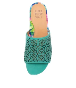 Mehmet W Light Emerald Leather Sandals