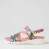 Melany White Flowermania Leather Slides