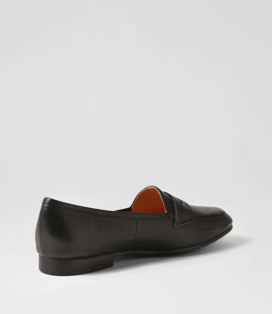 Melinato Black Leather Loafers