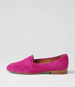 Melinato Fuchsia Suede Loafers