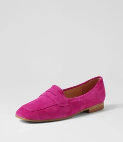 Melinato Fuchsia Suede Loafers