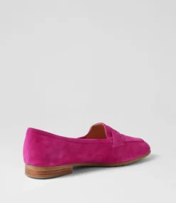 Melinato Fuchsia Suede Loafers