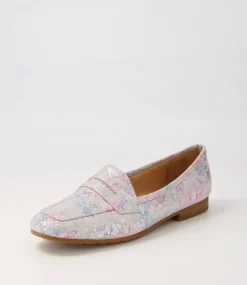 Melinato Pastel Print Leather Loafers