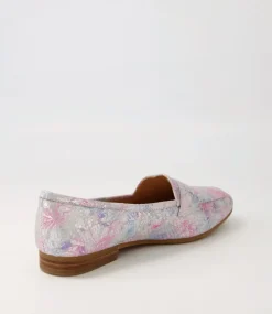 Melinato Pastel Print Leather Loafers
