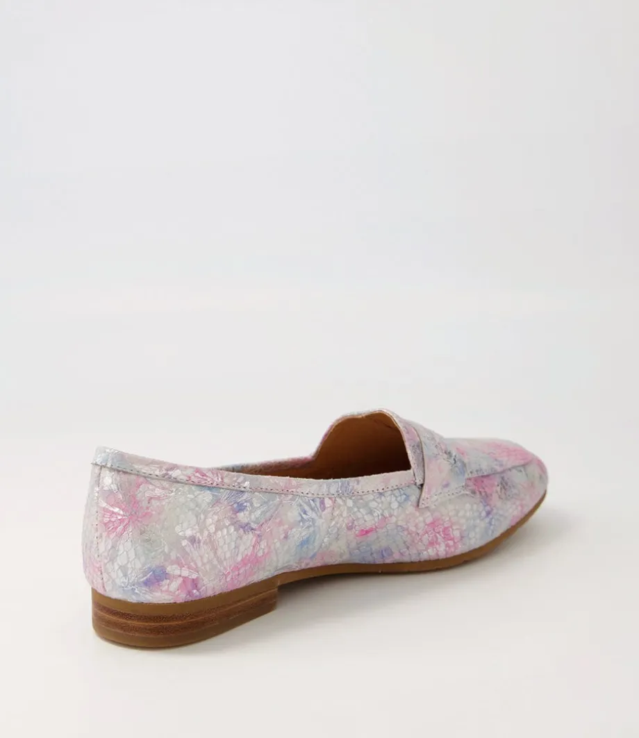 Melinato Pastel Print Leather Loafers