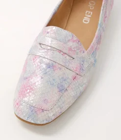 Melinato Pastel Print Leather Loafers