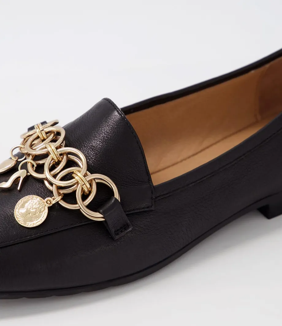 Mennat Black Leather Loafers