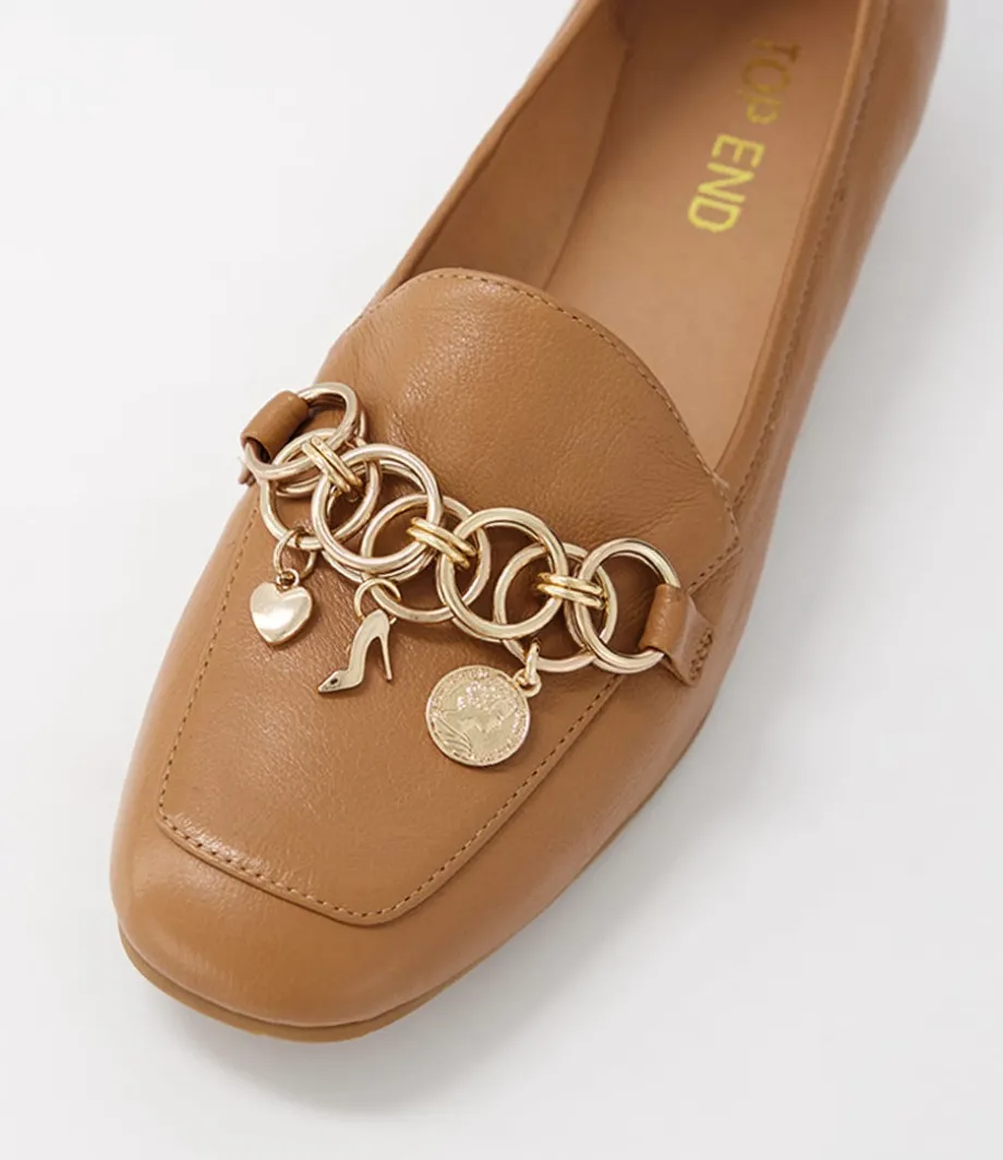 Mennat Dark Tan Leather Loafers