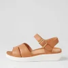 Meygan W Dark Tan Leather Sandals