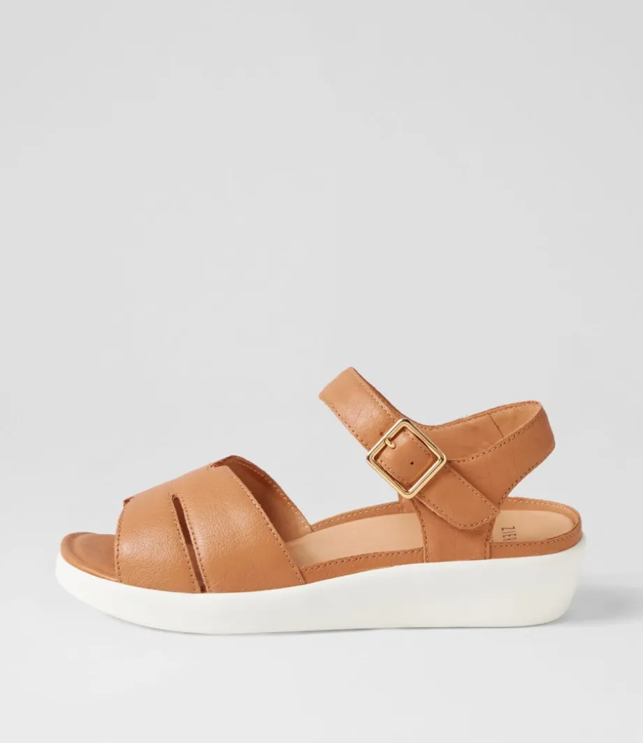 Meygan W Dark Tan Leather Sandals
