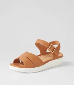 Meygan W Dark Tan Leather Sandals