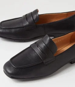 Milica Black Leather Loafers