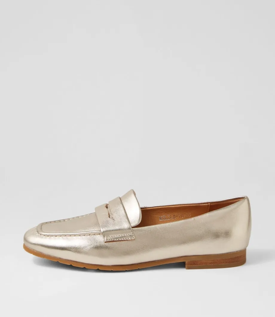 Milica Platino Leather Loafers