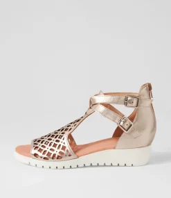 Minos Platino White Leather Sandals