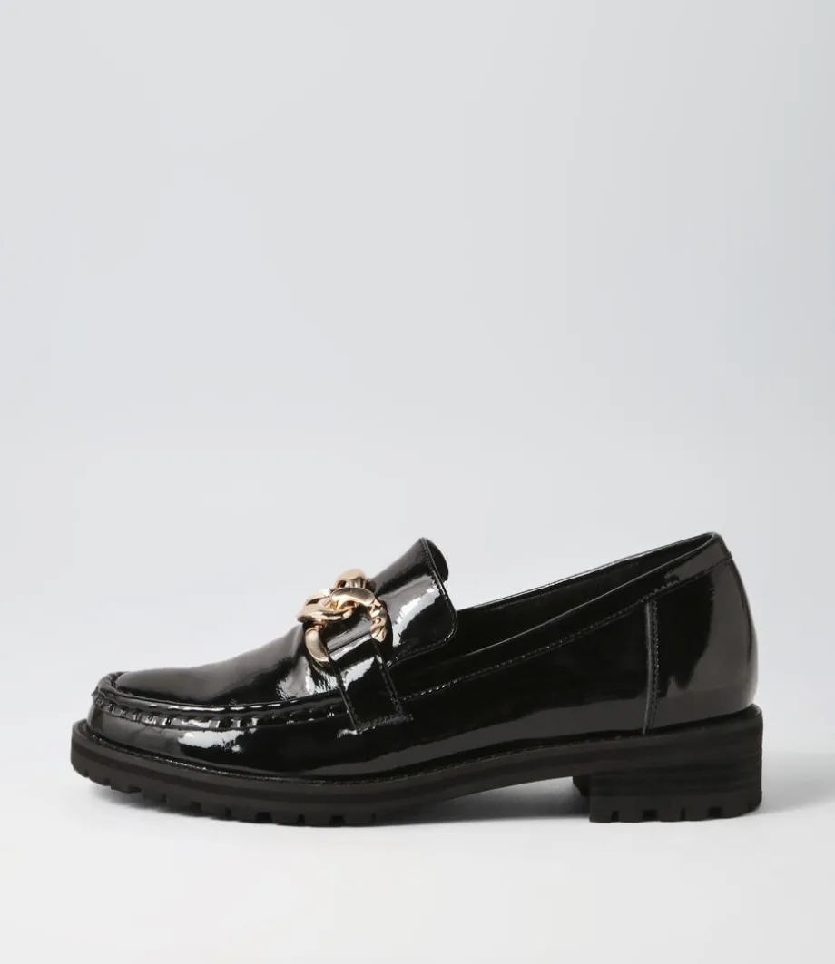 Misima W Black Patent Leather Loafers