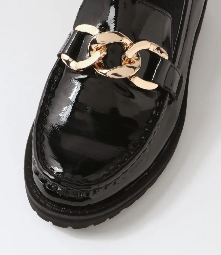 Misima W Black Patent Leather Loafers