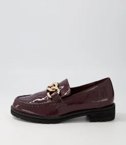 Misima W Burgundy Patent Leather Loafers