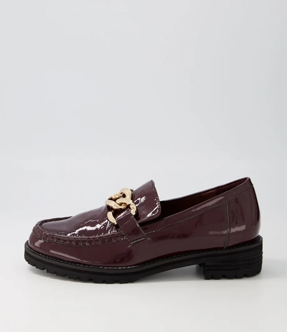 Misima W Burgundy Patent Leather Loafers
