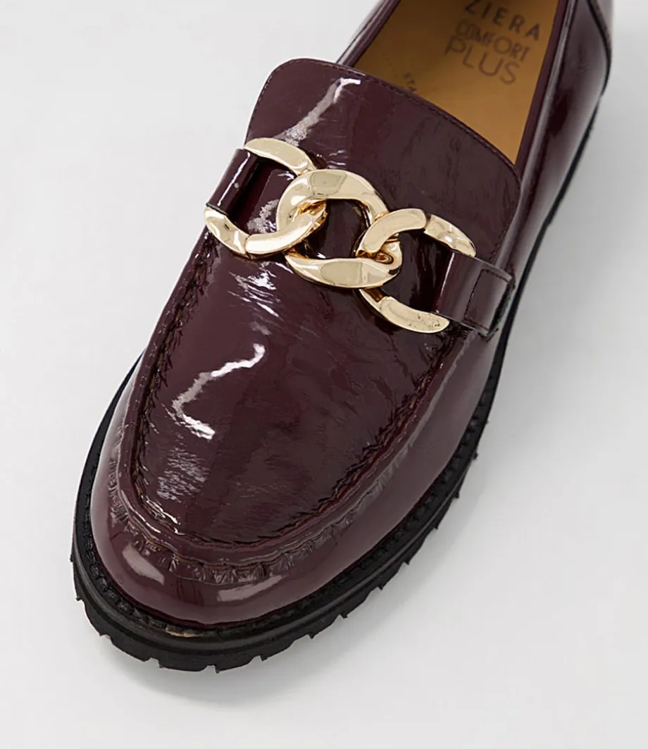 Misima W Burgundy Patent Leather Loafers