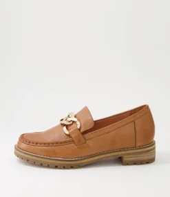 Misima W Tan Leather Loafers