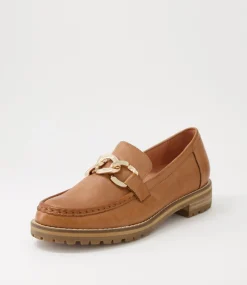 Misima W Tan Leather Loafers
