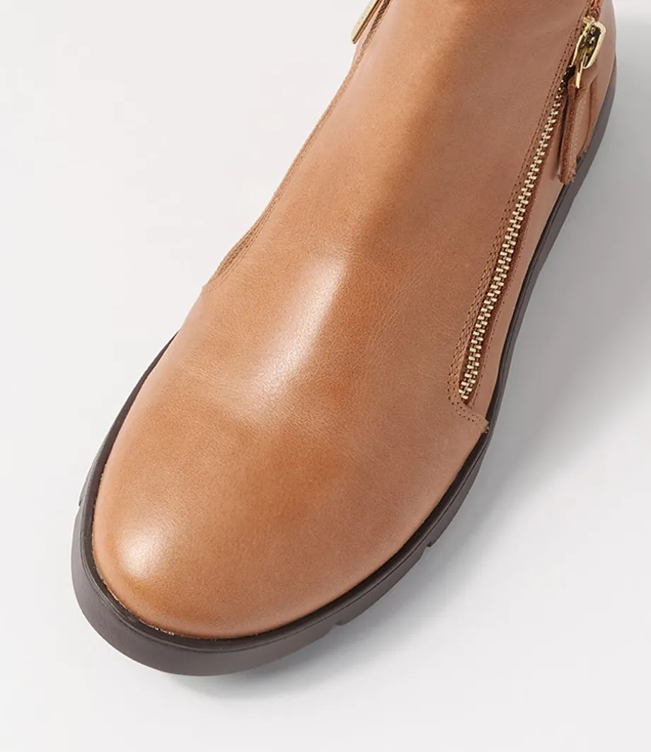 Mohme W Tan Leather Ankle Boots