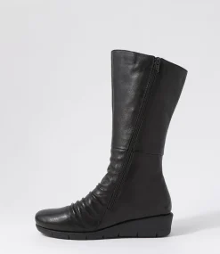 Morrison Black Leather Knee High Boots