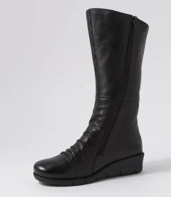 Morrison Black Leather Knee High Boots