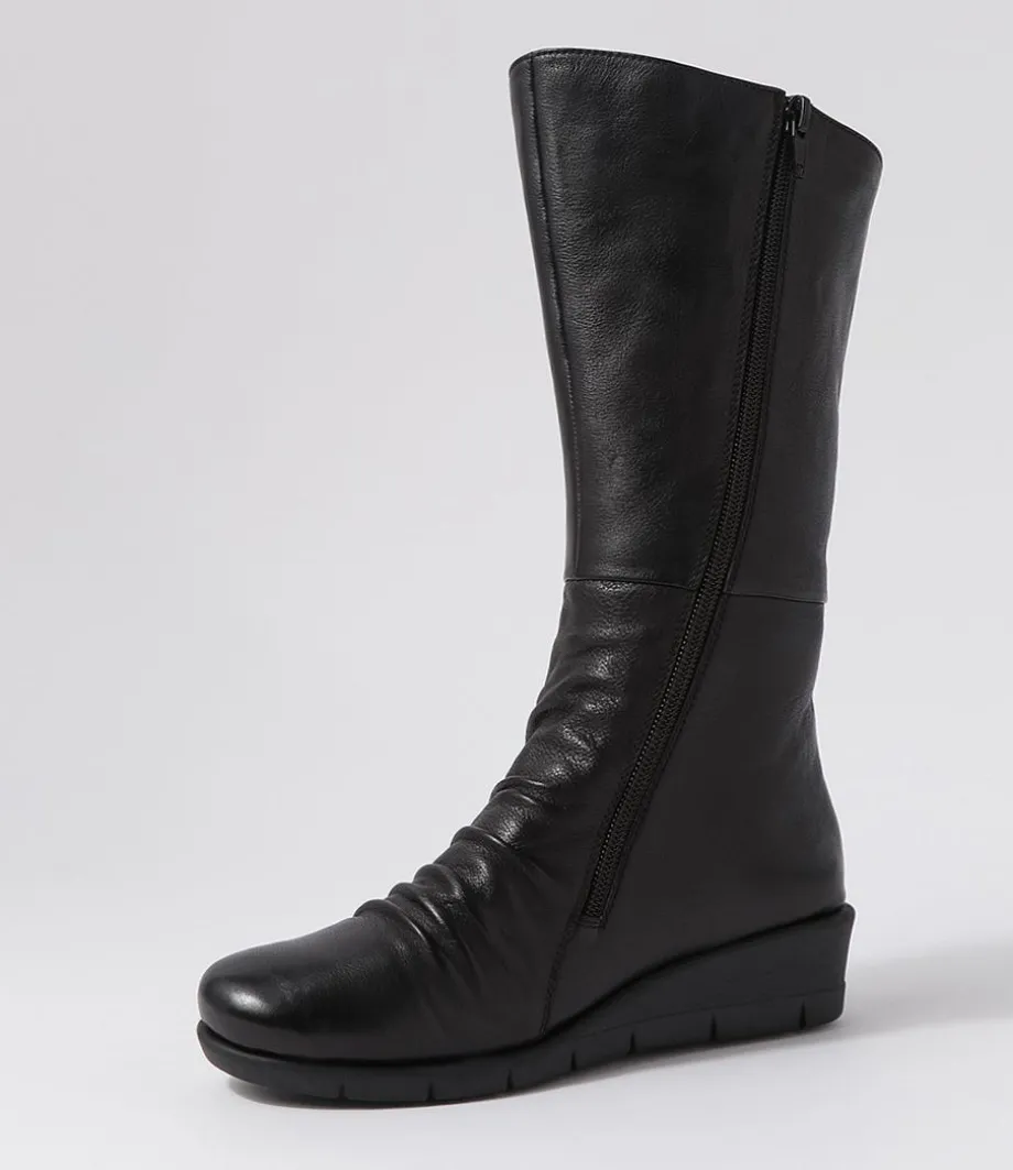 Morrison Black Leather Knee High Boots