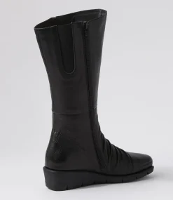 Morrison Black Leather Knee High Boots