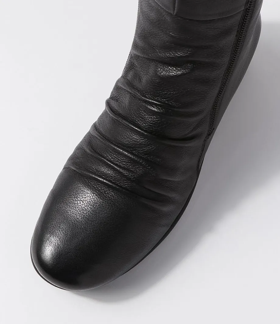 Morrison Black Leather Knee High Boots