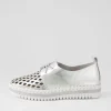 Mosi Silver White Crush Leather Sneakers