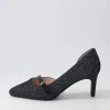 Narda2 Black White Dot Suede Patent Heels