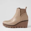 Narry Taupe Leather Ankle Boots