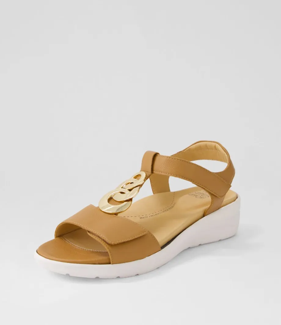Navvon Xw Dark Tan Leather Sandals