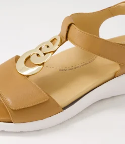Navvon Xw Dark Tan Leather Sandals